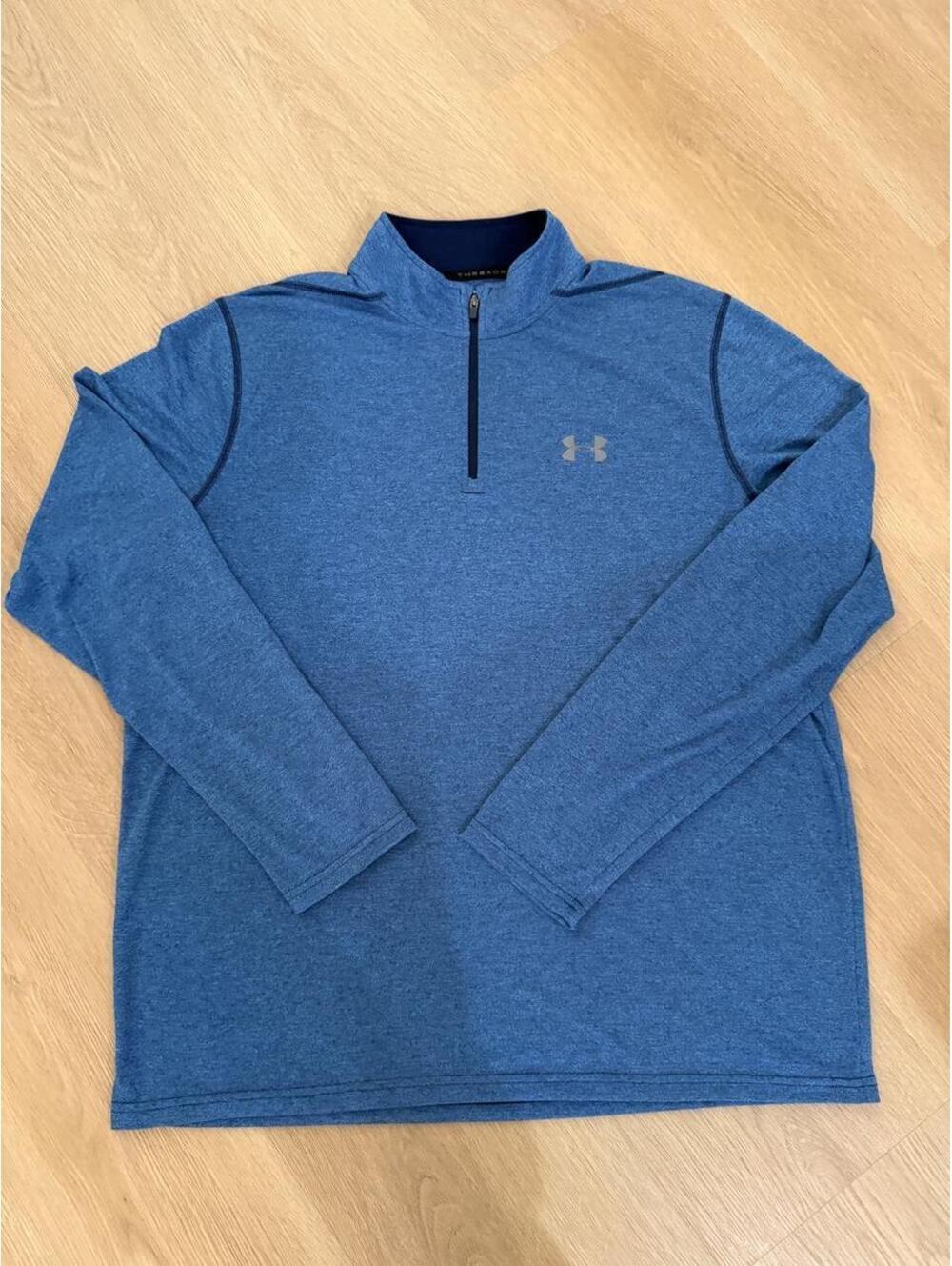 Under Armour Bright Blue Heathered Quarter-Zip Pullover Size XL